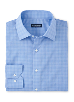 Peter Millar Men's Tahoe Blue Pitney Cotton Sport Shirt