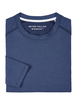 Peter Millar Men's Navy Performance Aurora Long-Sleeve T-Shirt