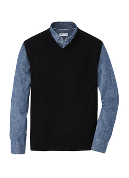 Peter Millar Men's Black Autumn Crest V-Neck Sweater Vest