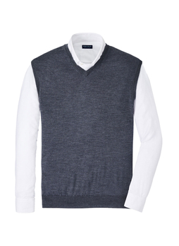 Peter Millar Men's Charcoal Autumn Crest V-Neck Sweater Vest