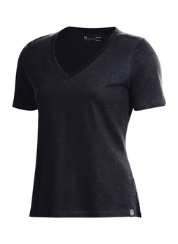 Under Armour Women's Black Performance Cotton V-Neck T-Shirt