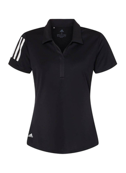 Adidas Women's Black Floating 3-Stripes Polo