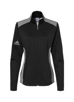 Adidas Women's Black / Grey Three Textured Mixed Media Jacket