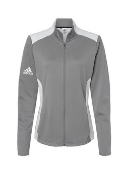 Adidas Women's Grey Three / White Textured Mixed Media Jacket