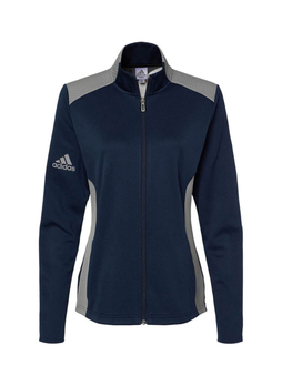 Adidas Women's Collegiate Navy / Grey Three Heather / Grey Two Textured Mixed Media Jacket