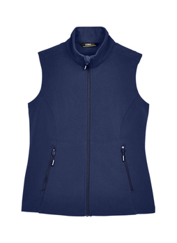Core 365 Women's Classic Navy Cruise Two-Layer Fleece Bonded Soft Shell Vest