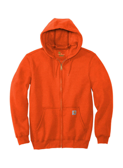 Carhartt Men's Brite Orange Midweight Hooded Zip-Front Sweatshirt