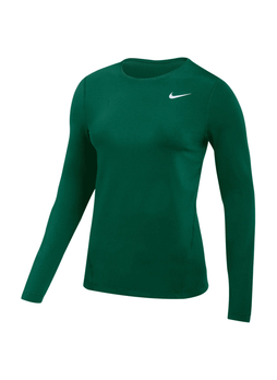 Nike Women's Gorge Green / White Pro Long-Sleeve Mesh T-Shirt