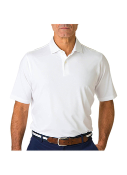 Fairway and Greene Men's White Tournament Solid Tech Jersey Polo