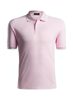 G/FORE Men's Blush Perforated Stripe Polo