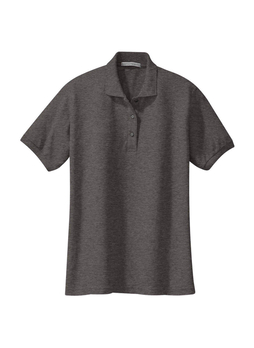 Port Authority Women's Charcoal Heather Grey Silk Touch Polo