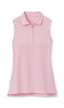 Peter Millar Women's Palmer Pink Sleeveless Banded Button Polo