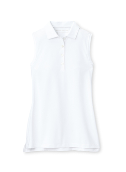 Peter Millar Women's White Sleeveless Banded Button Polo