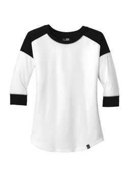 New Era Women's Black / White Heritage Blend 3/4-Sleeve Baseball Raglan T-Shirt