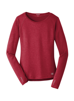 OGIO Women's Ripped Red Endurance Pulse Crew Long-Sleeve T-Shirt