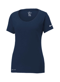 Nike Women's Navy Dri-FIT Scoop Neck T-Shirt