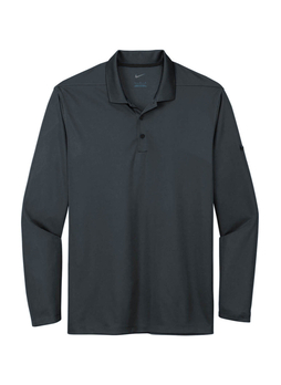 Nike Men's Anthracite Dri-FIT Micro Pique 2.0 Long-Sleeve Polo