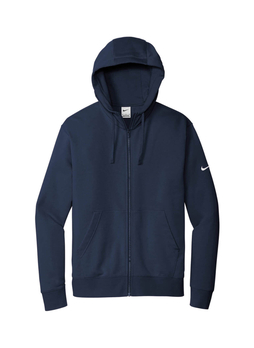 Nike Men's Midnight Navy Club Fleece Sleeve Swoosh Full-Zip Hoodie