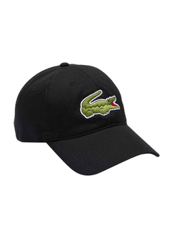 Lacoste Black Contrast Strap And Oversized Crocodile Cotton Hat