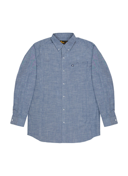 Berne Men's Chambray Blue Foreman Flex180 Chambray Button-Down Woven Shirt