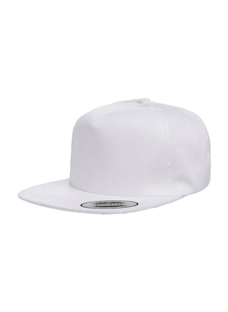 Yupoong White Unstructured 5-Panel Snapback Hat