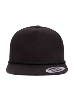 Yupoong Black Classic Poplin Golf Snapback Hat