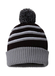 Richardson Stripe Pom Cuffed Beanie Black/Grey / White   Black/Grey / White || product?.name || ''