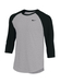 Nike Men's Dark Grey Heather / Black Dri-FIT Three-Quarter-Sleeve Raglan T-Shirt  Dark Grey Heather / Black || product?.name || ''