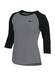 Nike Women's Dark Grey Heather / Black Dri-FIT Quarter-Sleeve Raglan Top  Dark Grey Heather / Black || product?.name || ''