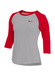 Nike Dark Grey Heather / University Red Dri-FIT Quarter-Sleeve Raglan Top Women's  Dark Grey Heather / University Red || product?.name || ''